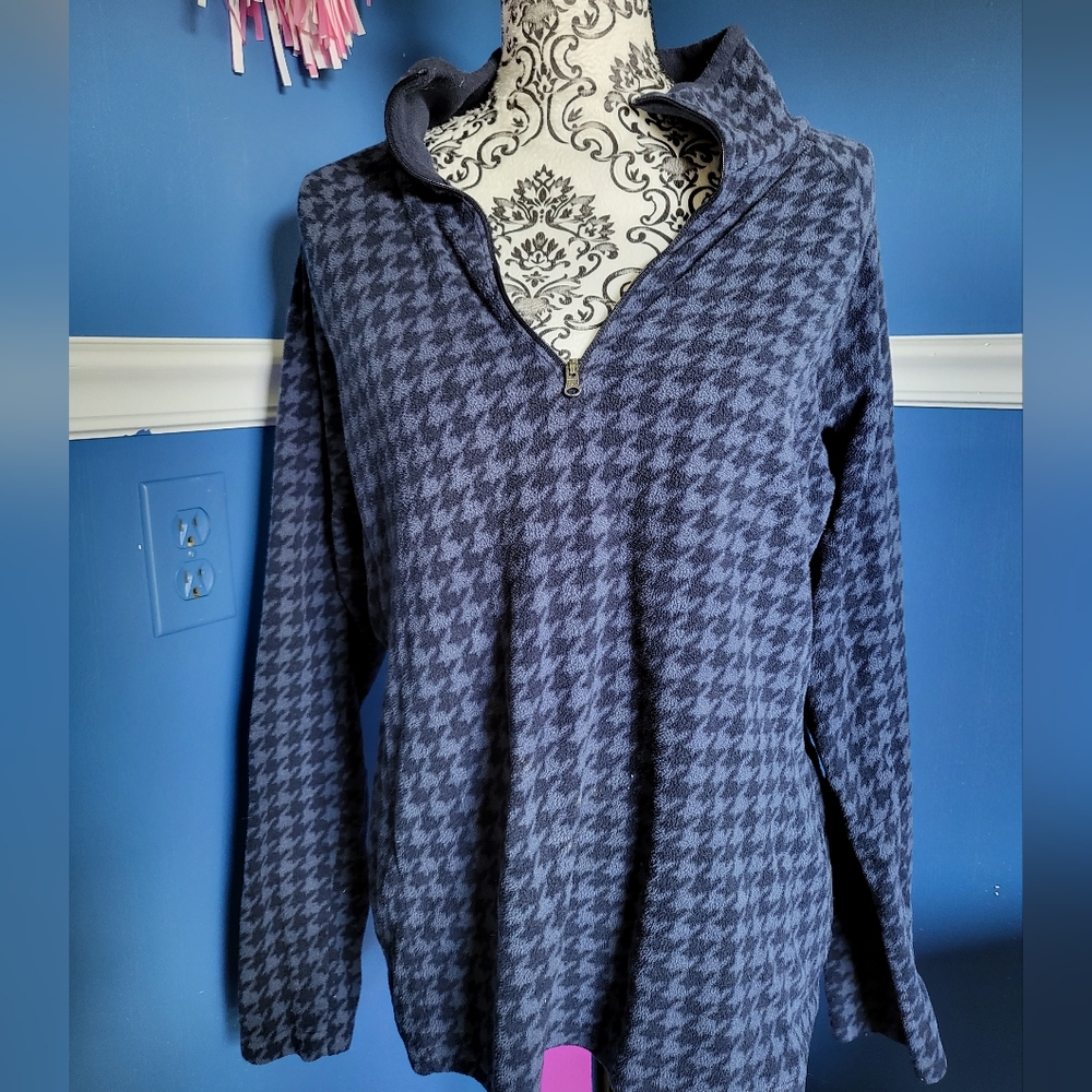 Columbia fleece blue houndstooth XL